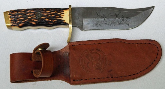 1997 Ducks Unlimited 60 Years of Wetlands Conservation Schrade Fixed Blade Hunting Knife with