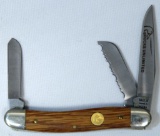 Ducks Unlimited Case XX Three Blade Pocket Knife, Large Blade Reads '1991' and Serrated Blade Reads