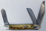 Case XX Three Blade Pocket Knife, Large Blade Reads '7 Dots' and Next Blade Reads 'A6347 SS'
