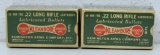 (2) Full Vintage Dog Bone Boxes Remington UMC .22 LR Cartridges