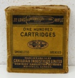 1940 Canadian Industries Limited 100 Pack .22 LR Cartridges w/Some Correct Cartridges and Some Mixed