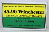 Full Box Custom Ernest Oakes .45-90 Winchester 325 gr. Cartridges