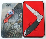 Browning NWTF Model 156 Lock Blade Knife in Decorative Tin Case, 3 1/2
