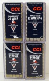 (3) Full Boxes of 50 CCI Gamepoint .22 WMR 40 gr. SP Cartridges and Full Box of 50 CCI Maxi-Mag .22