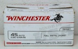 Box of 83 Rounds Winchester .45 Auto 230 gr. FMJ Cartridges
