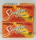 (2) Full Boxes Federal Spitfire Hyper-Velocity .22 LR HP Cartridges