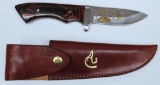 Grohmann Pictou NS Canada Ducks Unlimited Fixed Blade Hunting Knife w/Sheath, 3 3/4