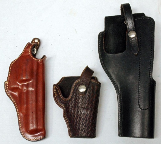 (3) Leather Holsters - Hunter 67-605 891, Other 2 Not Marked