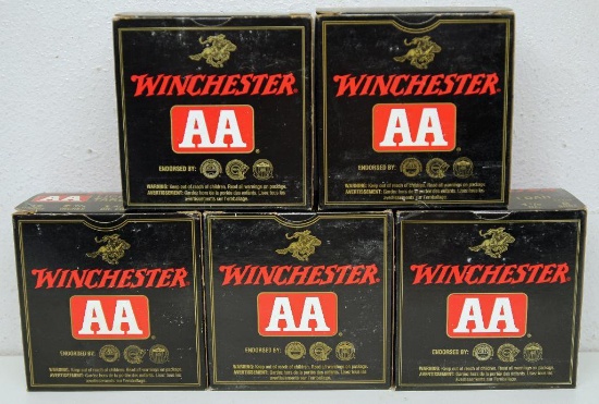 (5) Full Boxes Winchester AA Light Target Load 12 Ga. 2 3/4" 8 Shot Shotgun Shells