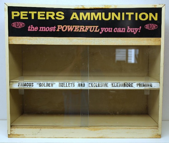 Peters Ammunition Store Counter Top Display Case, 24" Wide, 20 3/4" Tall, 10" Deep, Metal Frame