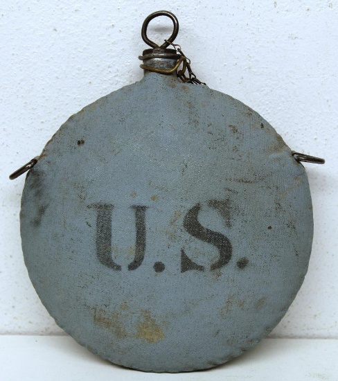 American Indian Wars U.S. Canteen w/Stopper, Early Repaint on Canvas, Which was often done as these