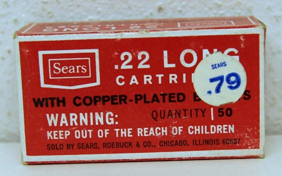 Vintage Full Box Sears .22 Long Cartridges