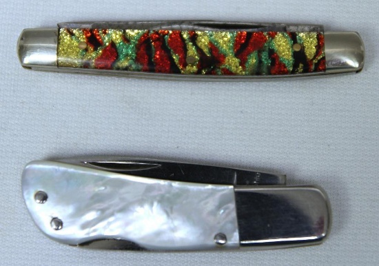 KA-BAR 2 Blade Pocket Knife and Ka bar Mother-of-Pearl Single Blade Pocket Knife