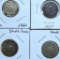 1866,(2)1867,1868 Shield Nickels