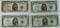 (4) 1953 Series $5 Blue Seal Silver Certificates