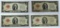 (4) 1928 Series $2 Red Seal Notes