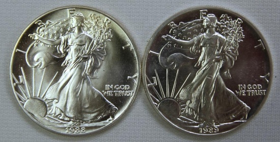 1988, 1989 Silver Eagles