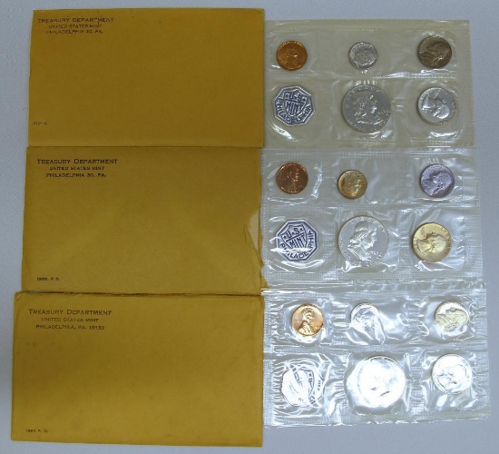 U.S. Mint 1962, 1963 and 1964 Proof Sets