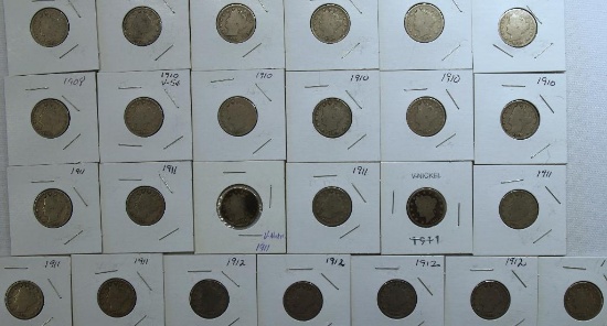 (25) Liberty Head Nickels 1907-1912