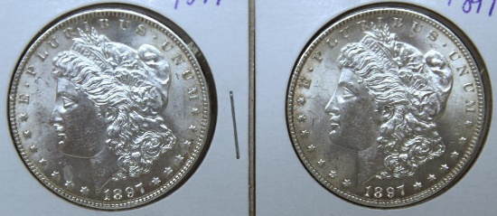 (2) 1897 Morgan Dollars, Possible Cleaning?