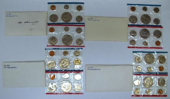 U.S. Mint 1975, 1976, 1977, 1978 Uncirculated Sets