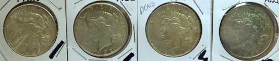 (2) 1922, (2) 1922D Peace Dollars