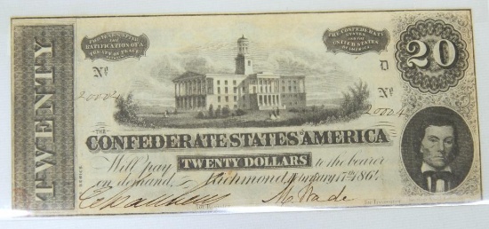 Confederate States of America Richmond 1864 $20 Note