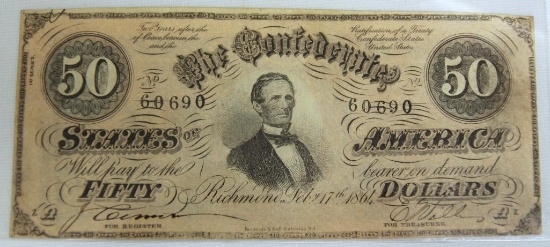 Confederate States of America Richmond 1864 $50 Note