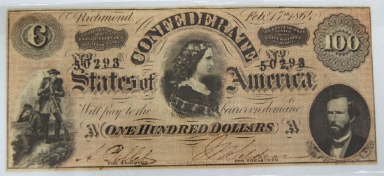 Confederate States of America Richmond 1864 $100 Note