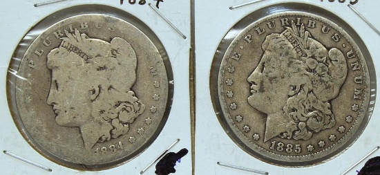 1884,1885 Morgan Dollars