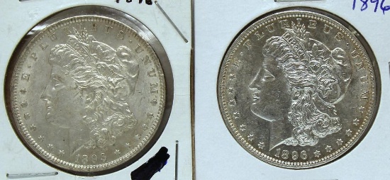 (2)1896 Morgan Dollars