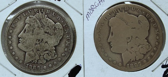 1896O,1897O Morgan Dollars