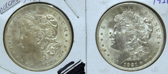 (2)1921 Morgan Dollars