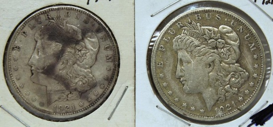 1921D,1921S Morgan Dollars