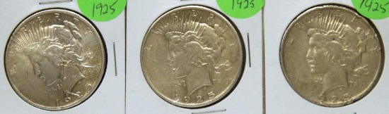 (3)1925 Peace Dollars