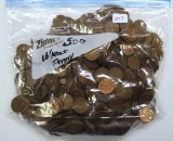 (500) Mixed Date Wheat Cents