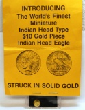 Miniature Indian Head $10 Gold Piece