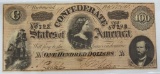 Confederate States of America Richmond 1864 $100 Note