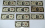 (10) 1953 Series $2 Red Seal Notes