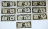 (10) 1935 Series $1 Blue Seal Silver Certificates