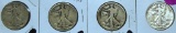 (2)1918,1920,1929S Walking Liberty Half Dollars