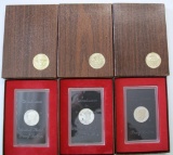 U.S. Mint 1971, 1972, 1974 Brown Box Eisenhower Silver Proof Dollars
