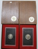 U.S. Mint 1971, 1974 Brown Box Eisenhower Silver Proof Dollars