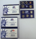 U.S. Mint 2002, 2003, 2005 Proof Sets