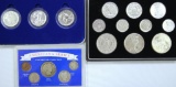 (3) U.S. Coin Sets with Silver Dollars, Silver Half Dollars, Silver Quarters and more