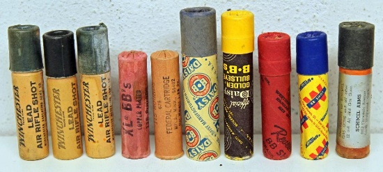 (10) Vintage BB Shot Tubes - (2) Partial, (8) Full - (3) Winchester, (2) Federal, (2) Daisy,