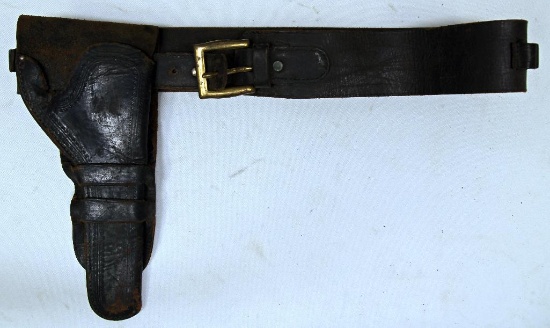 Old Leather Holster and Cartridge Belt