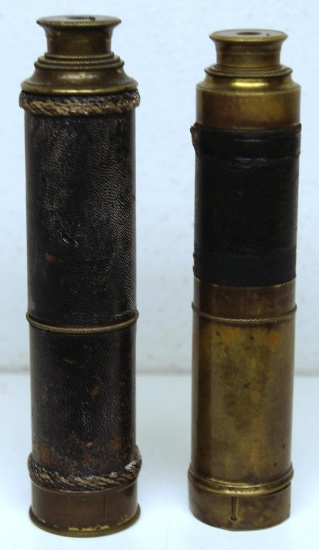 (2) Old Brass Telescopes, 25 1/2" & 23 1/2" Fully Extended, About 8" Closed