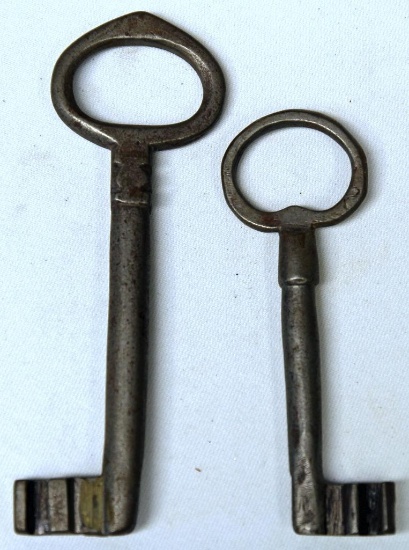 (2) Old Jail Lock Keys, No Markings