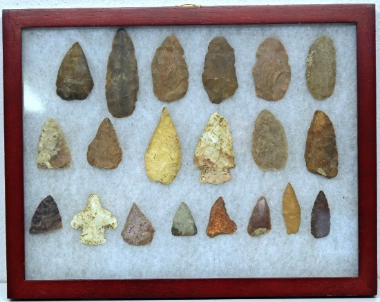 14" x 11" Frame Native American Indian Points and Knives
